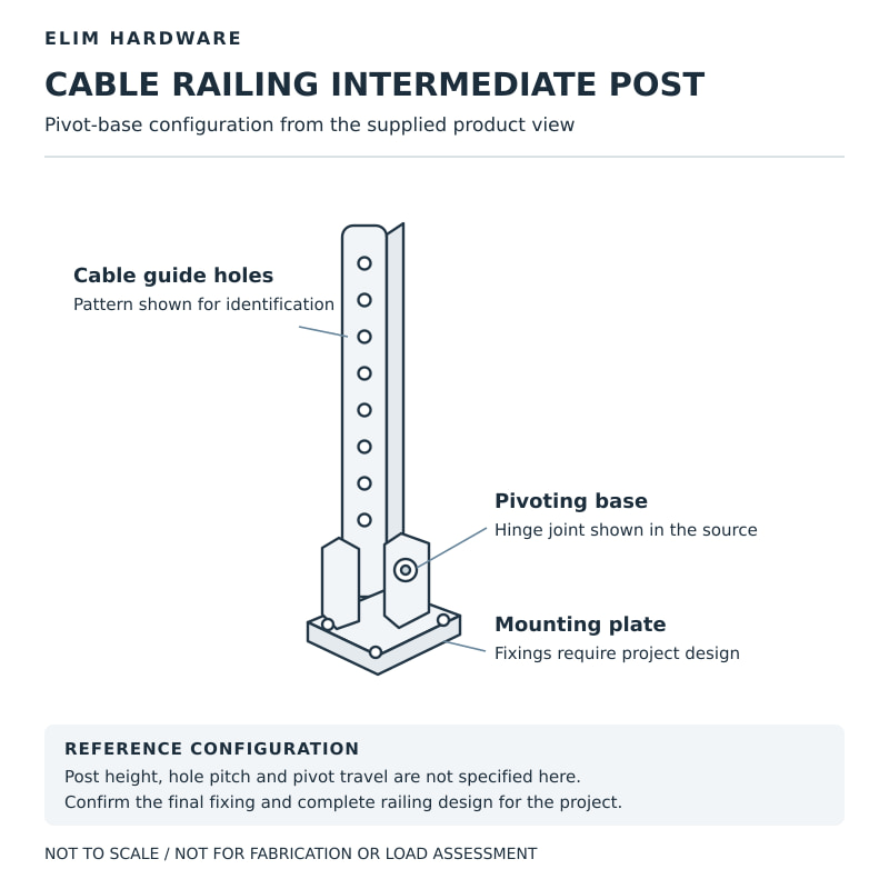 Cable Railing Intermediate Post — WR023