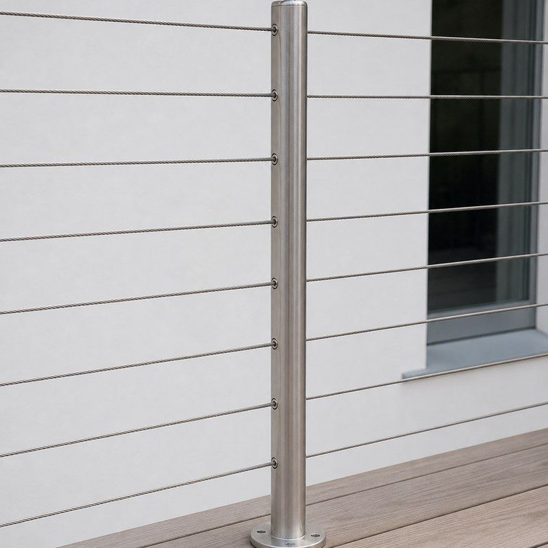 Round Cable Railing Posts — WR049