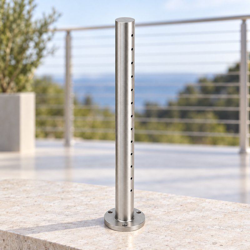 Round Cable Railing Posts — WR050