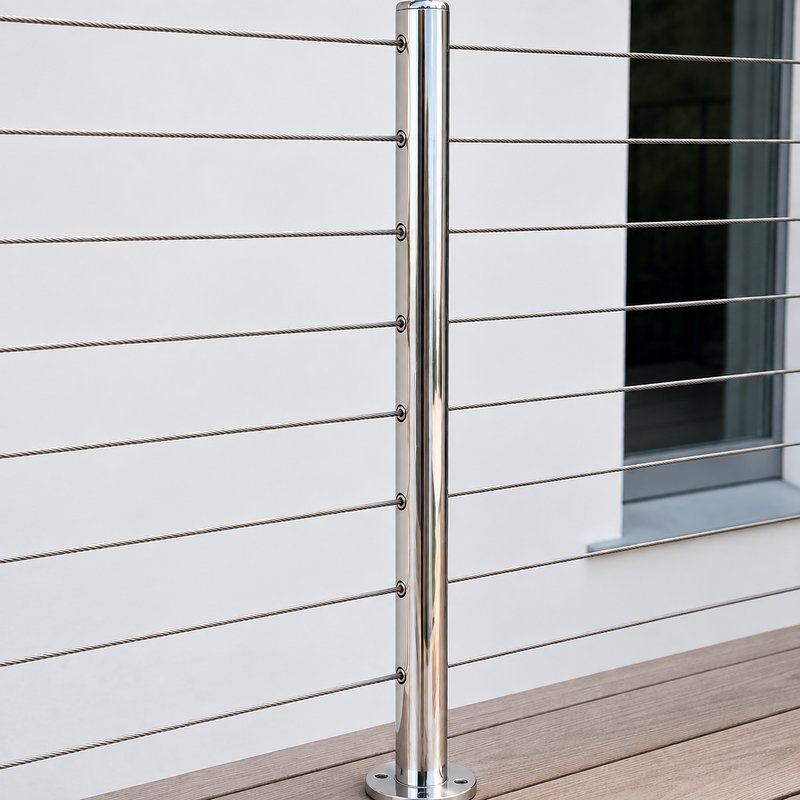 Round Cable Railing Posts — WR051