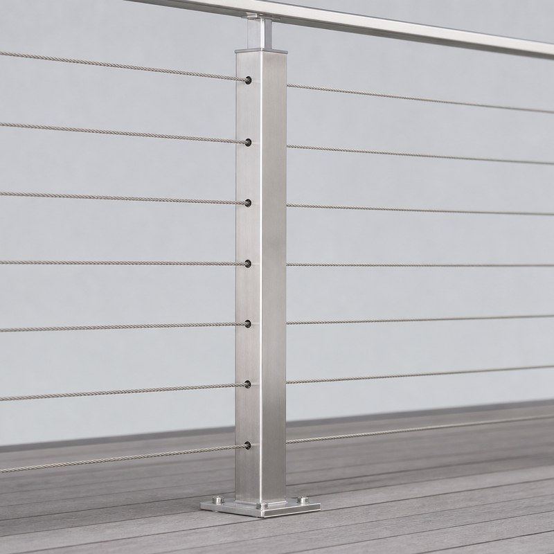 Square Cable Railing Posts — WR052