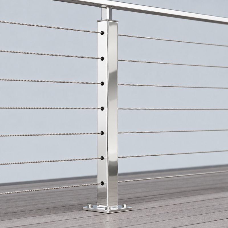 Square Cable Railing Posts — WR054