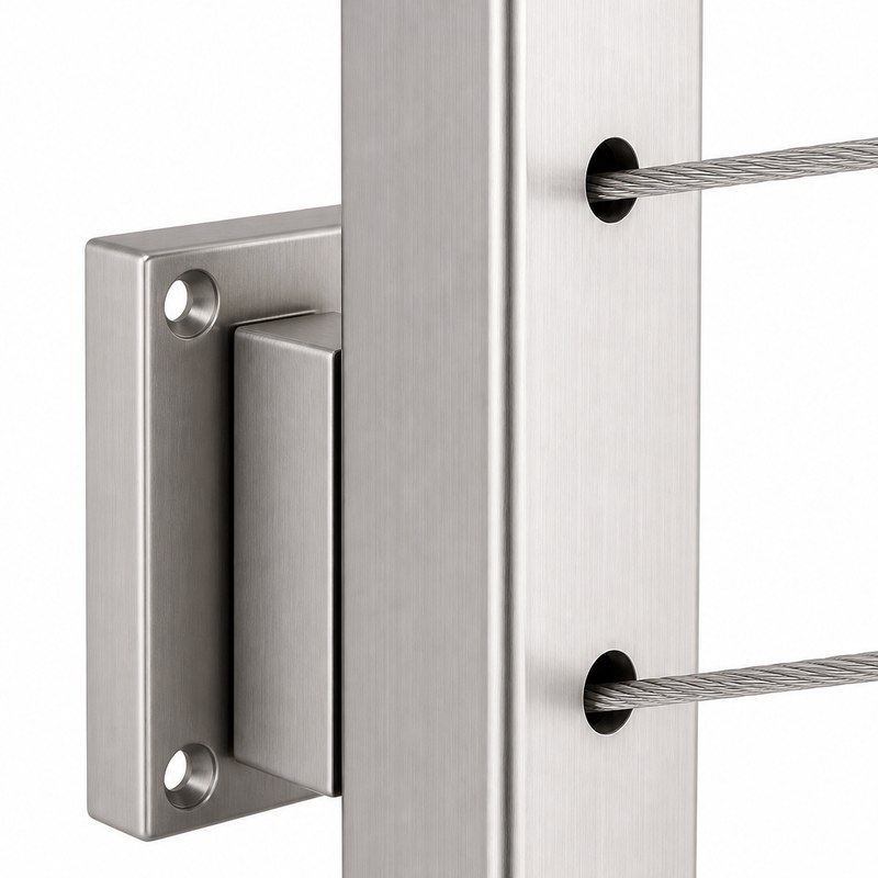 Side Mount Cable Railing Post — WR058