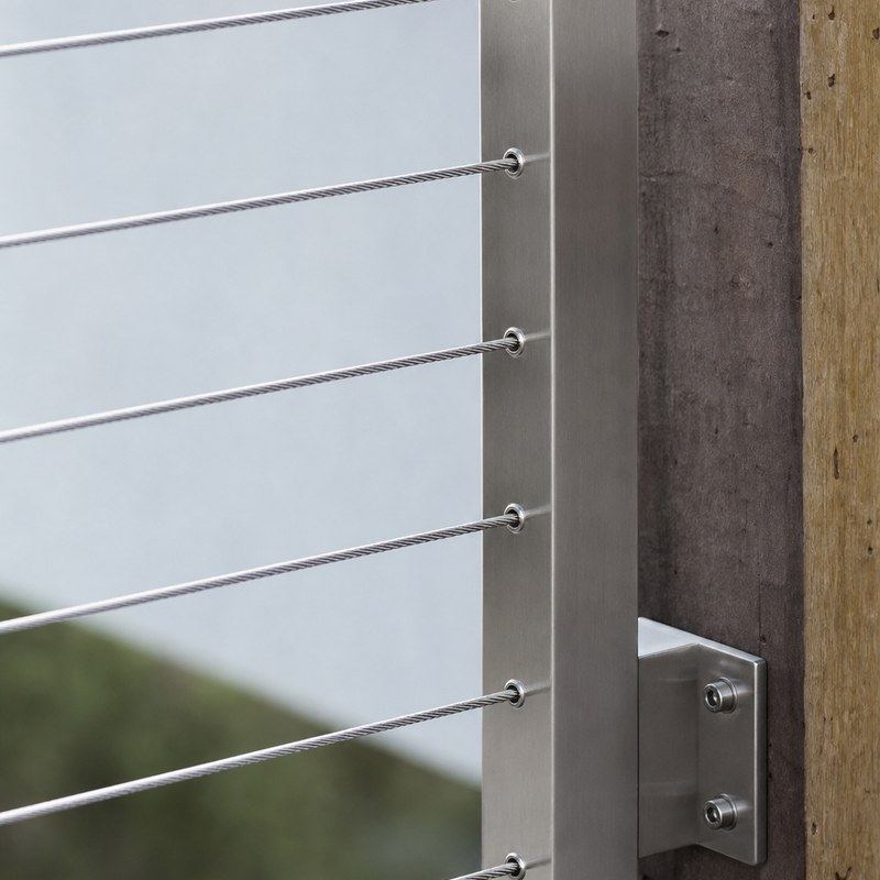 Side Mount Cable Railing Post — WR058