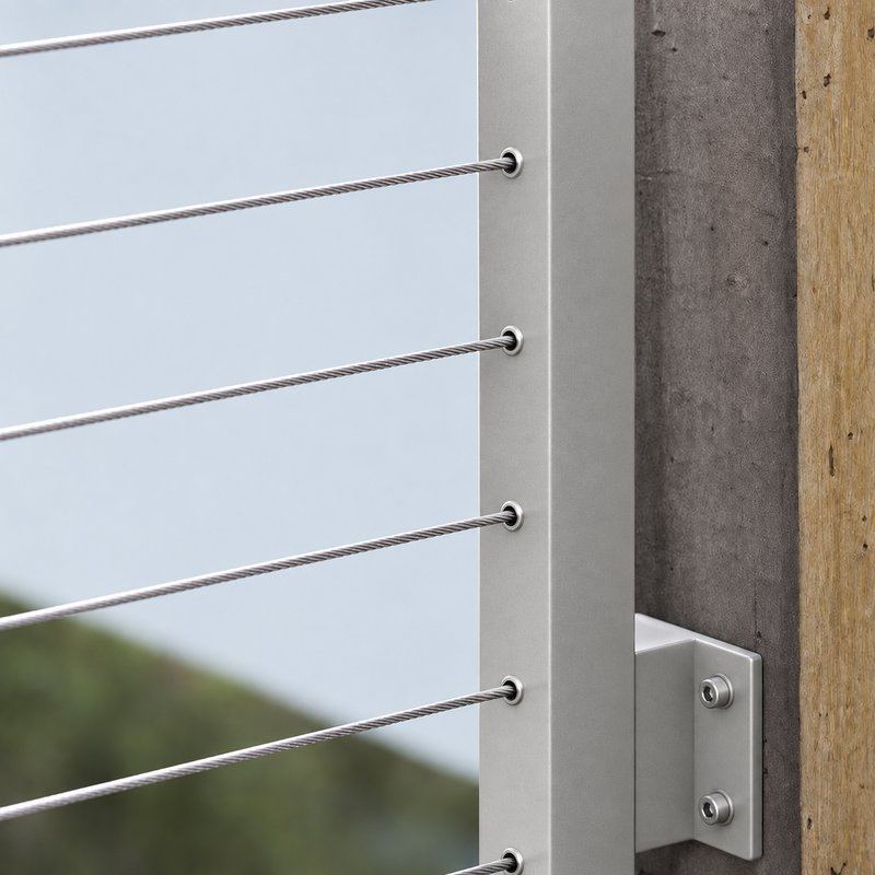 Side Mount Cable Railing Post — WR059