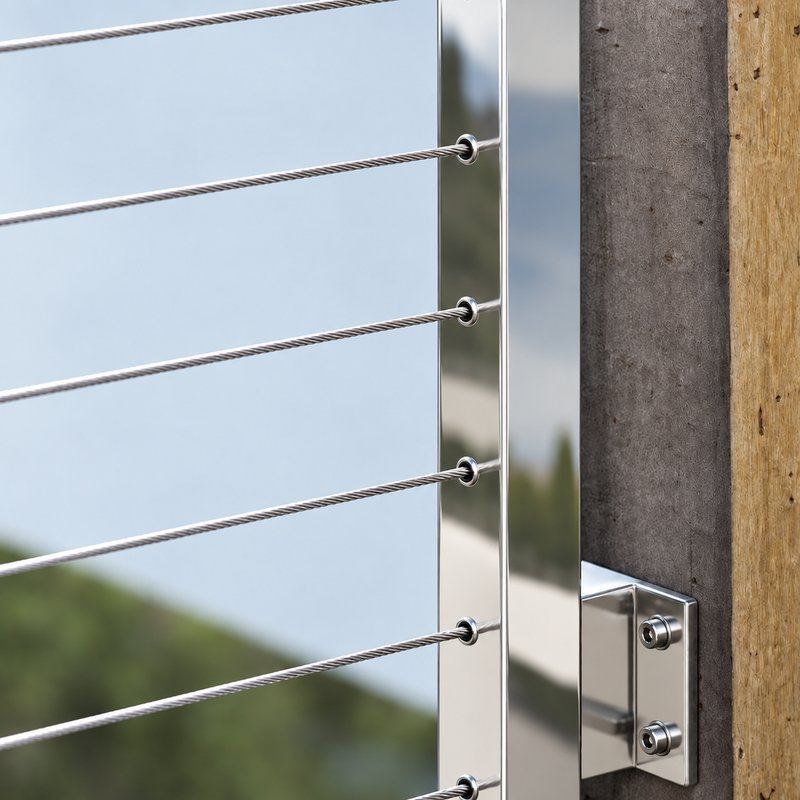 Side Mount Cable Railing Post — WR060
